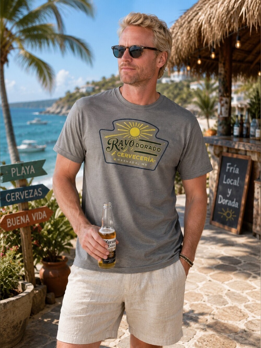 HOST PICK 🎉 NWT Sundance Rayo Dorado Cerveca Graphic Tee